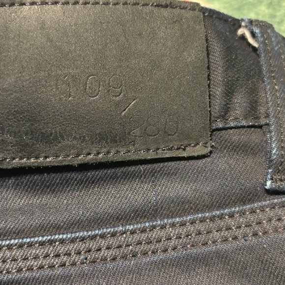 Raleigh Denim Slim Fit Raw Denim Button Fly Black Jeans Indigo Undertones 30 - Picture 10 of 10